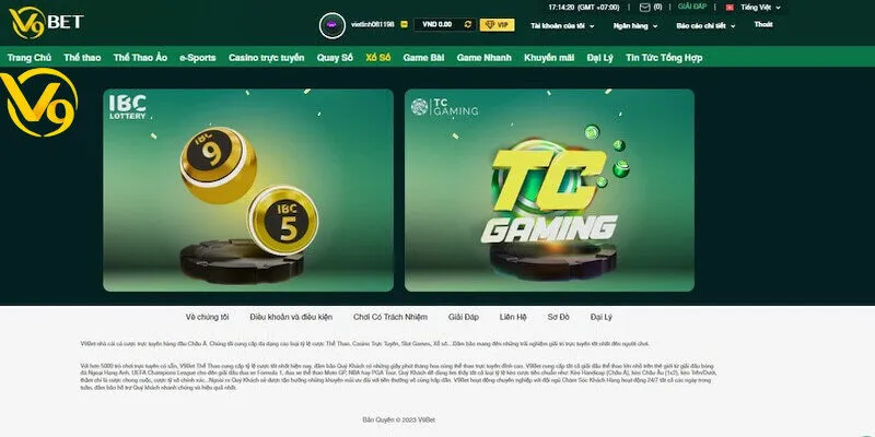 Giới thiệu về sảnh chơi Xổ số V9bet 