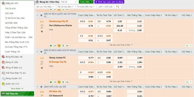 Nhà cái đầu tư nhiều bộ môn cá cược đỉnh cao cho bet thủ